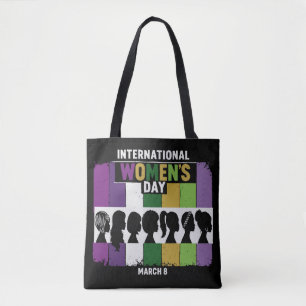 Bolsa Tote Dia Internacional da Mulher Moderno Mulheres Div