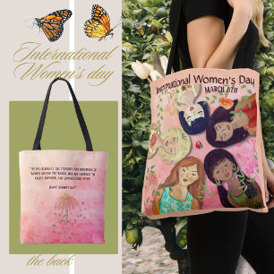 Bolsa Tote Dia Internacional da Mulher Rosa Feminino