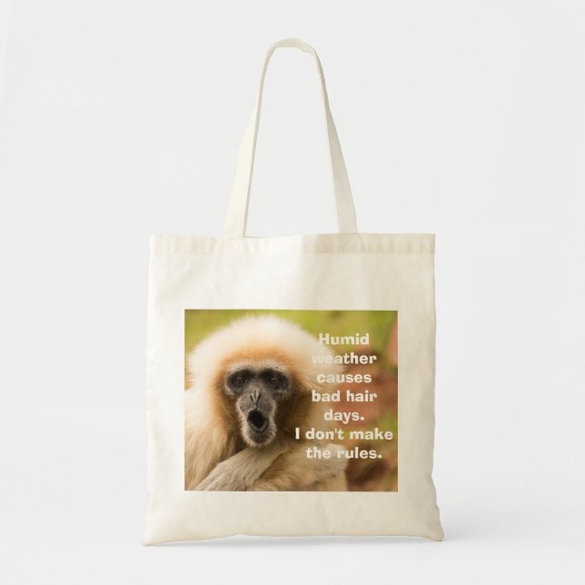 Bolsa Tote Dia mau do cabelo do macaco engraçado (Frente)