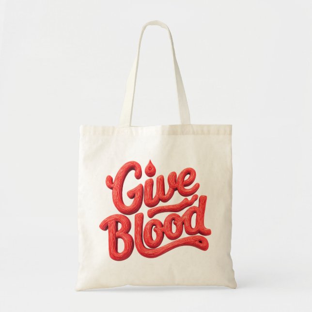 Bolsa Tote Dia Mundial do Dador de Sangue - Texto de Dádiva d (Frente)