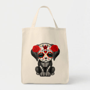 Bolsa Tote Dia vermelho bonito do cão de filhote de cachorro