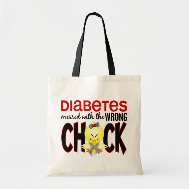 Bolsa Tote Diabetes sujado com o pintinho errado (Frente)
