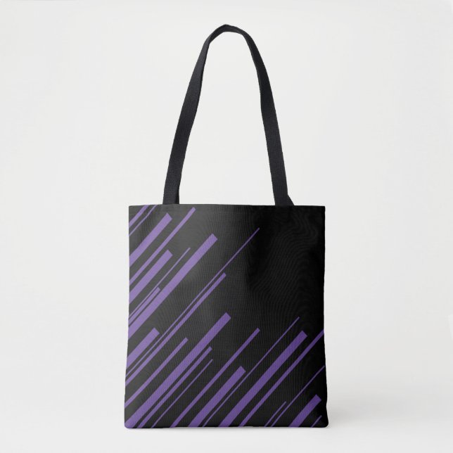 Bolsa Tote Diagonais em Roxo e Preto (Frente)
