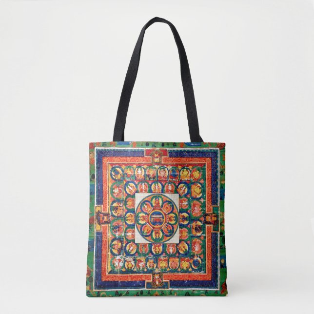 Bolsa Tote Diagrama Cósmico de Mandala para a Meditação (Frente)
