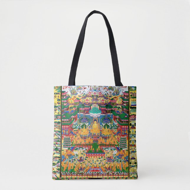 Bolsa Tote Diagrama Cósmico de Mandala para a Meditação (Frente)