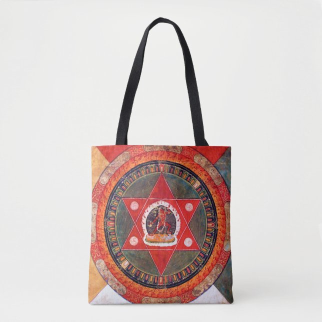 Bolsa Tote Diagrama Cósmico de Mandala para a Meditação (Frente)