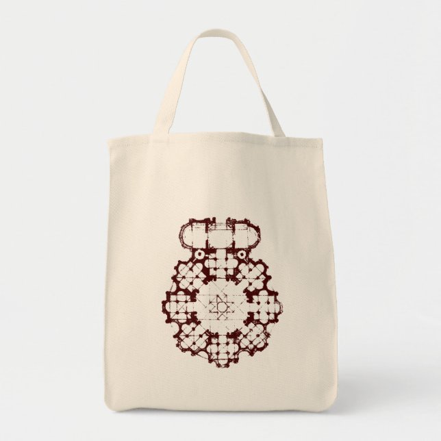 Bolsa Tote diagrama da construção (Frente)