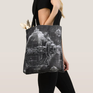 Bolsa Tote Diagrama Preto da Estação Espacial