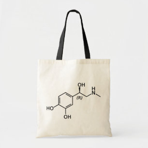 Bolsa Tote Diagrama Químico da Molécula de Adrenalina