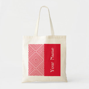 Bolsa Tote Diamante Chevron do gerânio com nome @