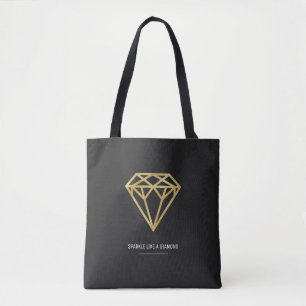 Bolsa Tote Diamante Dourado