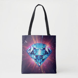 Bolsa Tote Diamante Pixelado Brilhante