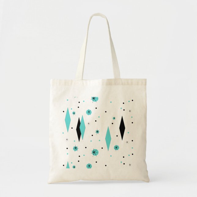 Bolsa Tote Diamantes de Turquesa e Estrelas Tote Bag (Frente)