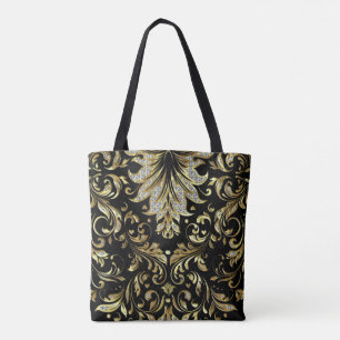 Bolsa Tote Diamantes e Dourado Design