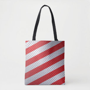 Bolsa Tote Diamodato de Natal com Stripes Vermelhas