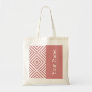 Bolsa Tote Diamond Chevron rosa com o nome @ Emporiomoffa