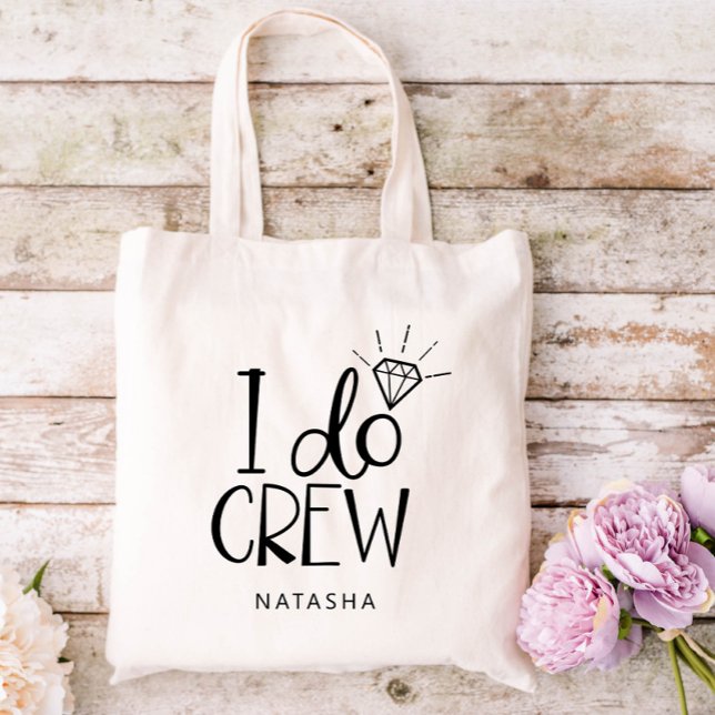 Bolsa Tote Diamond I Do Crew Weds - Adicione Seu Nome (Criador carregado)