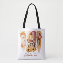 Bolsa Tote Diário de capa dura Salmo 23:4 Fé sobre Medo
