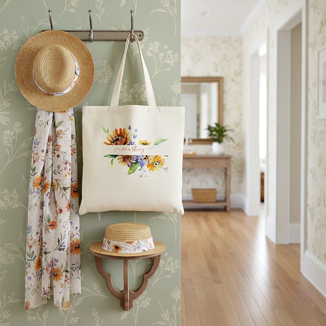 Bolsa Tote Dias de Aquarela personalizados (Criador carregado)