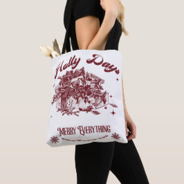 Bolsa Tote Dias de Natal Vintage Holly