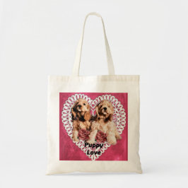 Bolsa Tote Dias de os namorados do Cocker Spaniel Puppies