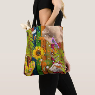 Bolsa Tote Dias Ensolarados Quentes Praia Tropical Colorida S