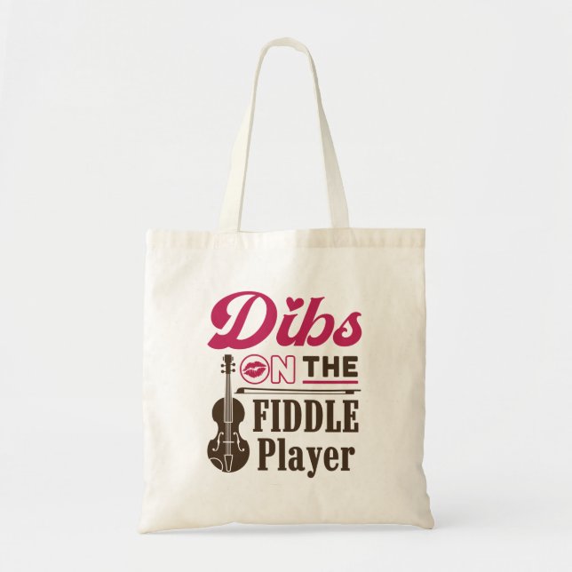 Bolsa Tote Dibs no Namorada do Fiddler Player Fiddler Wife (Frente)
