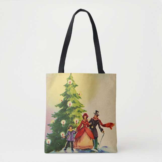 Bolsa Tote Dickens style Christmas illustration (Frente)