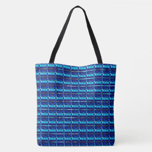 Bolsa Tote Diferentes formas azuis, listradas diferentes