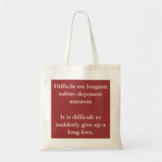 Bolsa Tote Difícil desistir do amor longo - citação de Catull