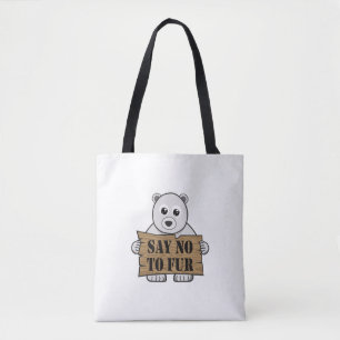 Bolsa Tote Diga "não" à fur