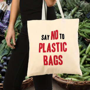 Bolsa Tote Diga Não às Sacolas Plásticas Sacola de Lona Reuti