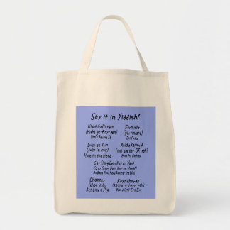 Bolsa Tote Diga-o no azul Yiddish