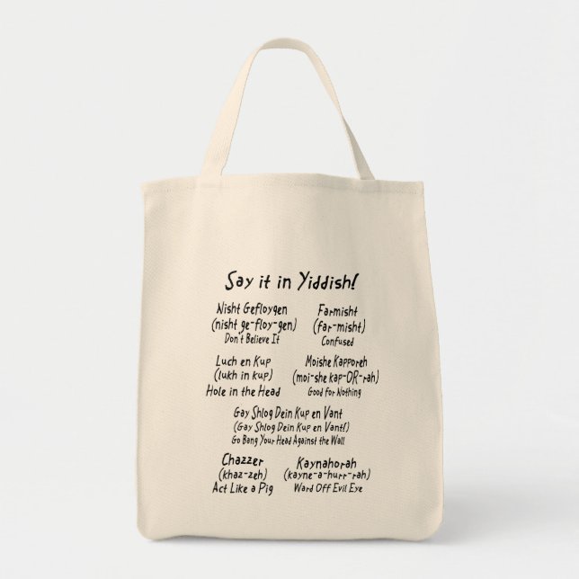 Bolsa Tote Diga-o no Yiddish (Frente)