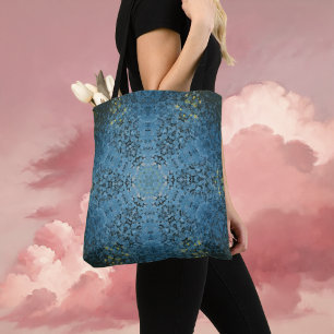 Bolsa Tote Digital Mandala Blue e Amarelo