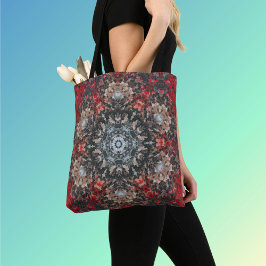 Bolsa Tote Digital Mandala Vermelho e Branco
