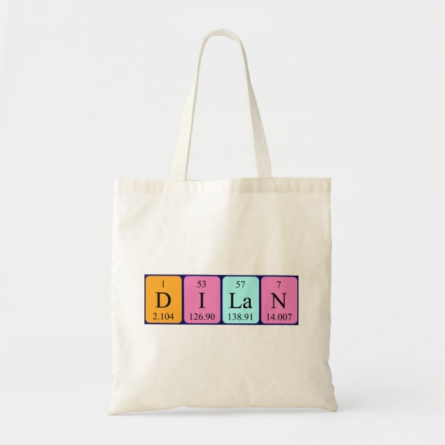 Bolsa Tote Dilan periódico nome da mesa tote bag (Frente)