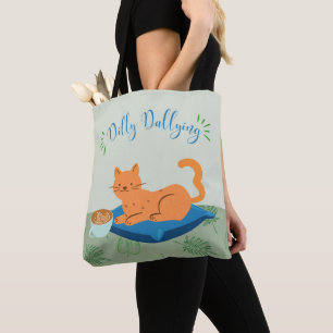 Bolsa Tote Dilly Dallying Orange Cat