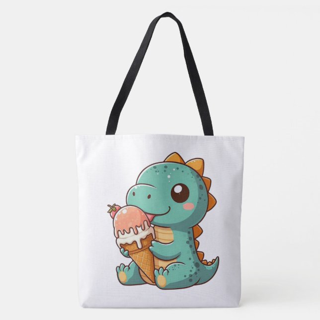 Bolsa Tote Dinheiro comendo sorvete bonito (Frente)