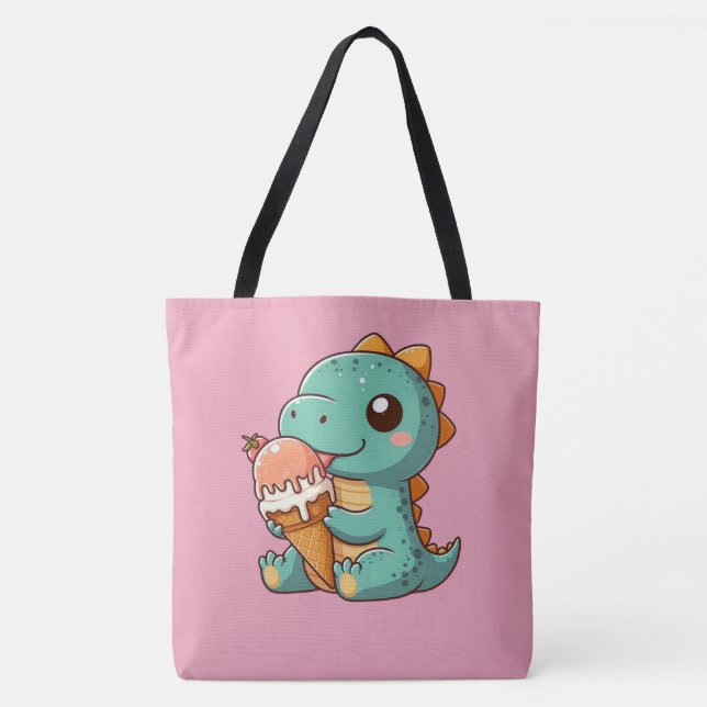 Bolsa Tote Dinheiro comendo sorvete bonito (Frente)