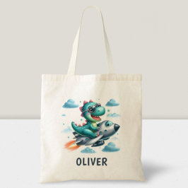 Bolsa Tote Dino Trex Fofinho Piloto Voando Jato Aeronave