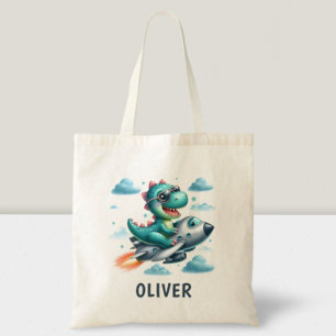 Bolsa Tote Dino Trex Fofinho Piloto Voando Jato Aeronave