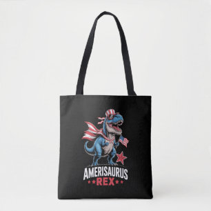 Bolsa Tote Dinossauro 4 de julho Amerissauro T Rex Funny