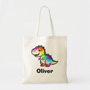Bolsa Tote Dinossauro com respingos de tinta colorida
