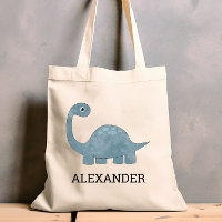 Dinossauro de Cinza Azul-Bonita Personalizado Saco