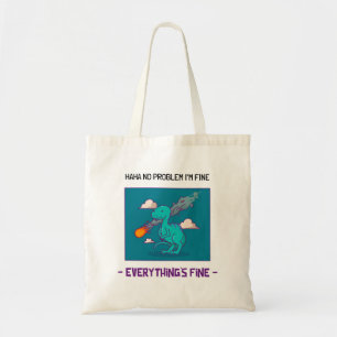 Bolsa Tote Dinossauro Engraçado Asteroide Está Tudo Bem