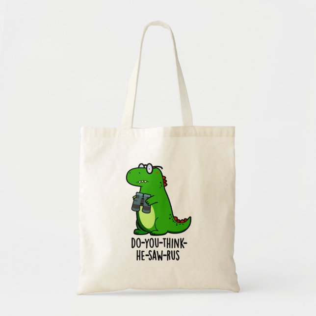 Bolsa Tote Dinossauro Engraçado Dinossauro Engraçado. (Frente)