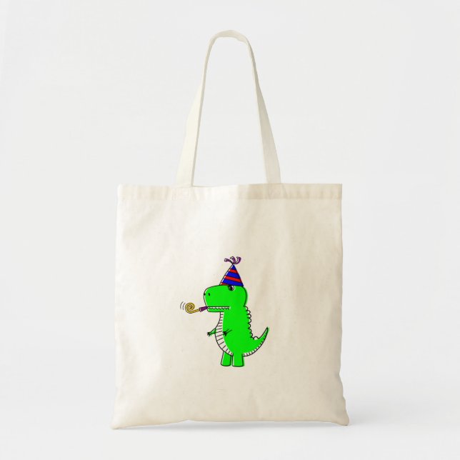 Bolsa Tote Dinossauro Feliz de Aniversário (Frente)