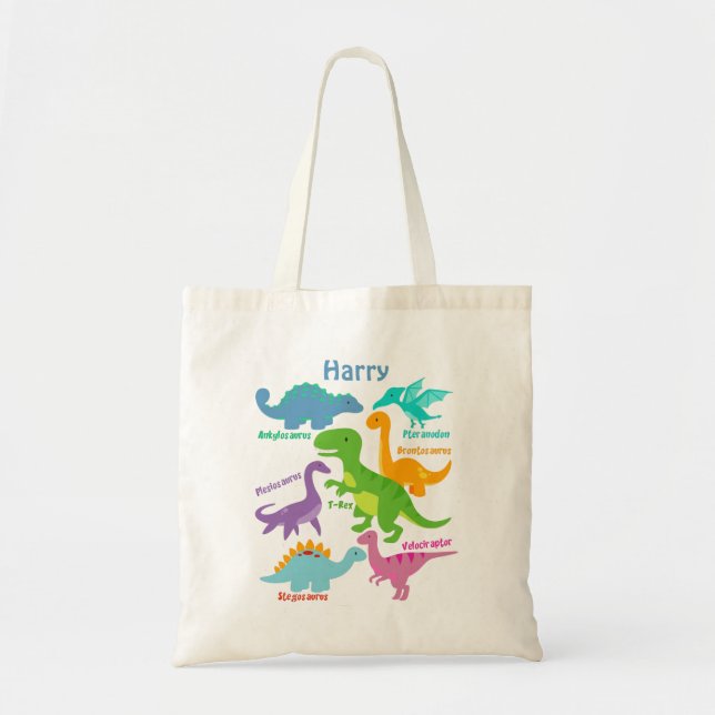 Bolsa Tote Dinossauro para Bebê das Crianças Bonitas (Frente)