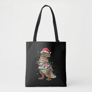 Bolsa Tote Dinossauro T-rex Árvore Natal Sweet Xmas Dino